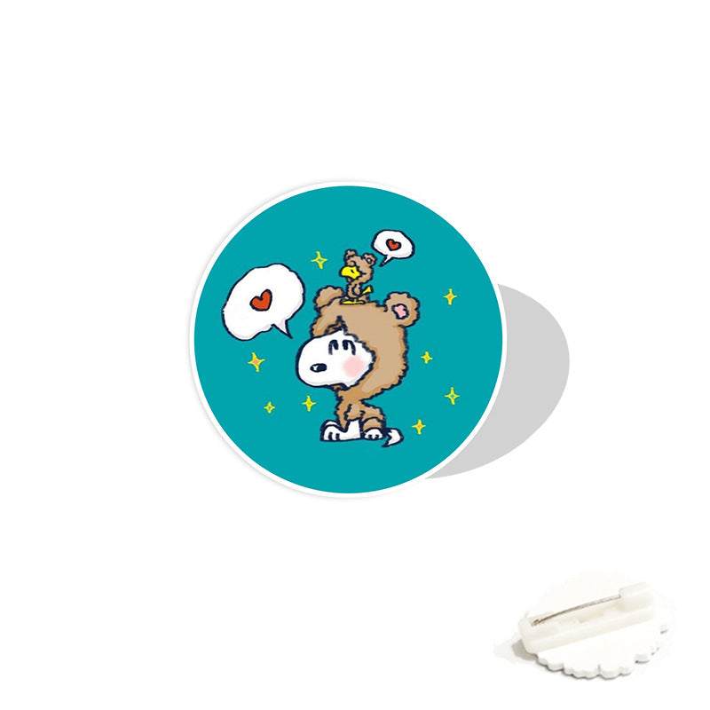 Acrylic cartoon cute Snoopy brooch (Minimo de compra 2) MIC-WeiJ002