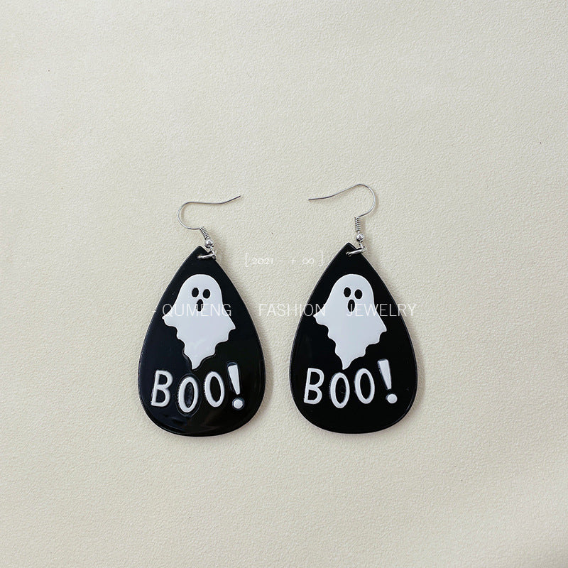 Acrylic Halloween Ghost Earrings (Minimo de Compra 3) MIC-OuG058