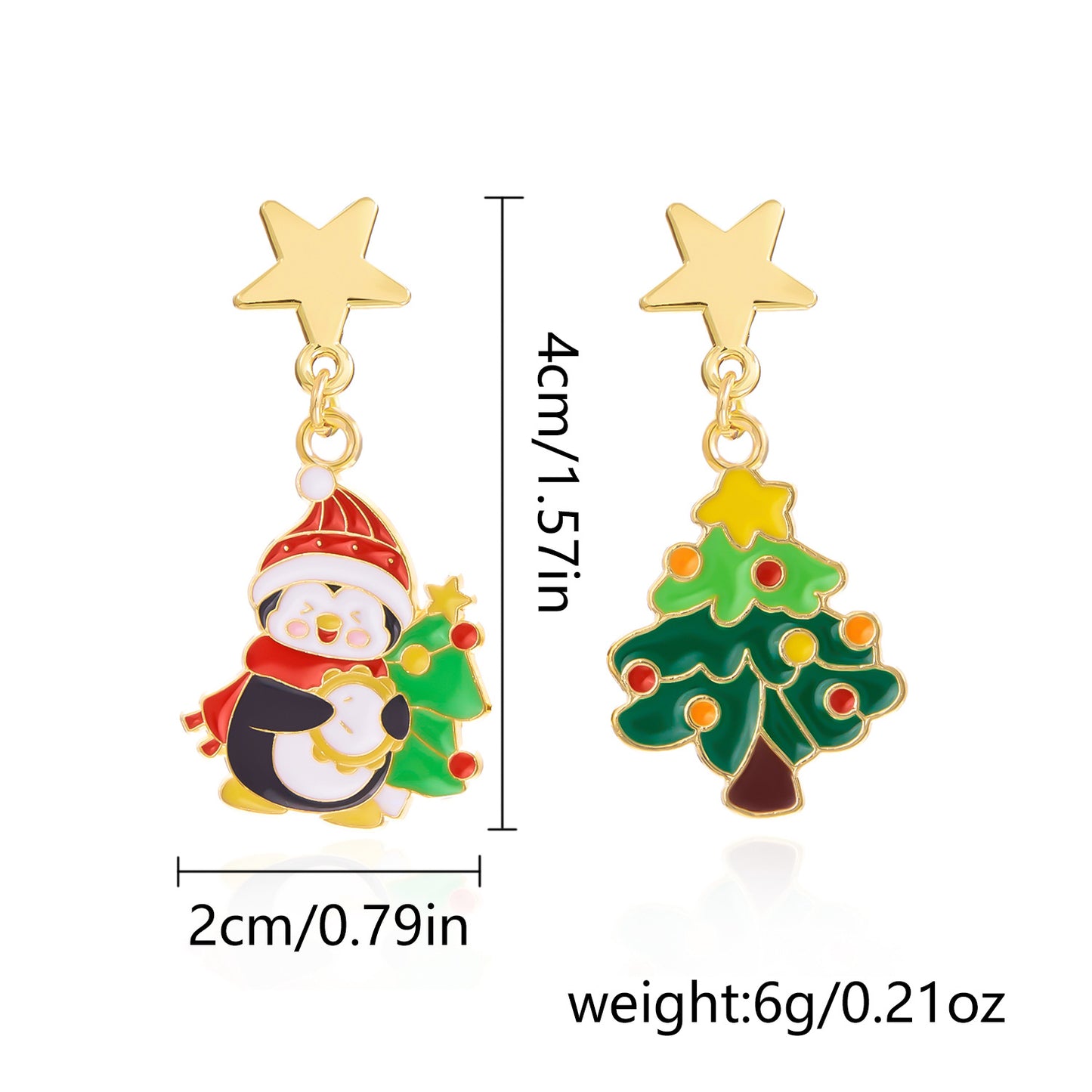 Asymmetric alloy Santa Claus earrings MIC-ChuY010