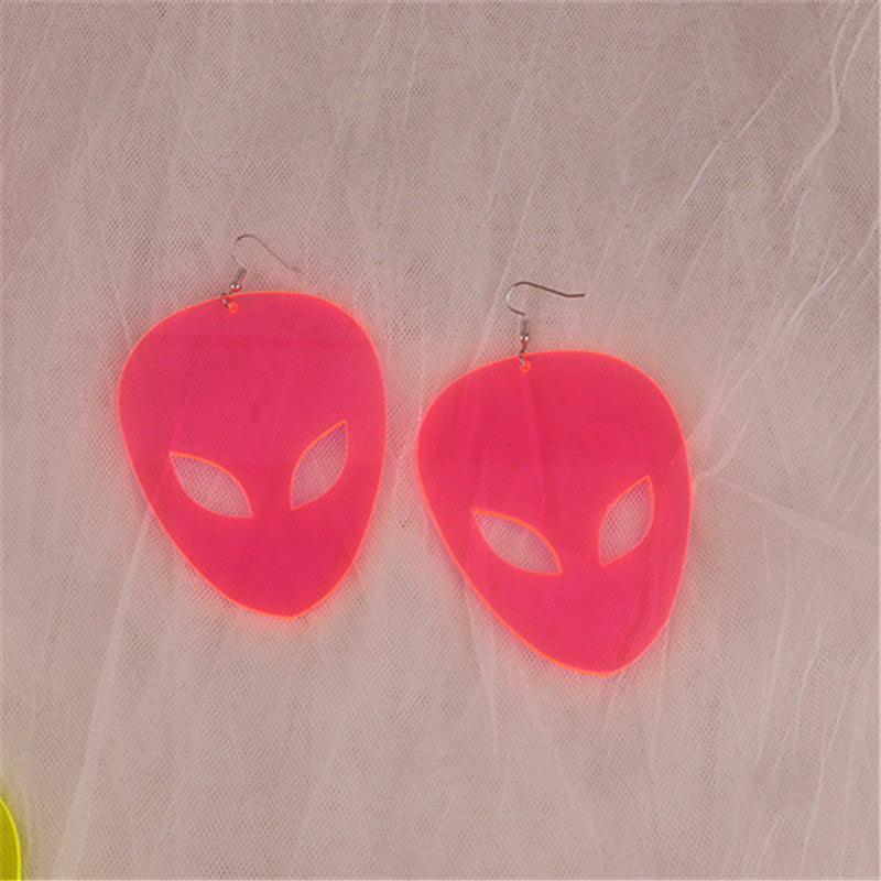 Acrylic Fluorescent Alien Earrings MIC-ChouD015