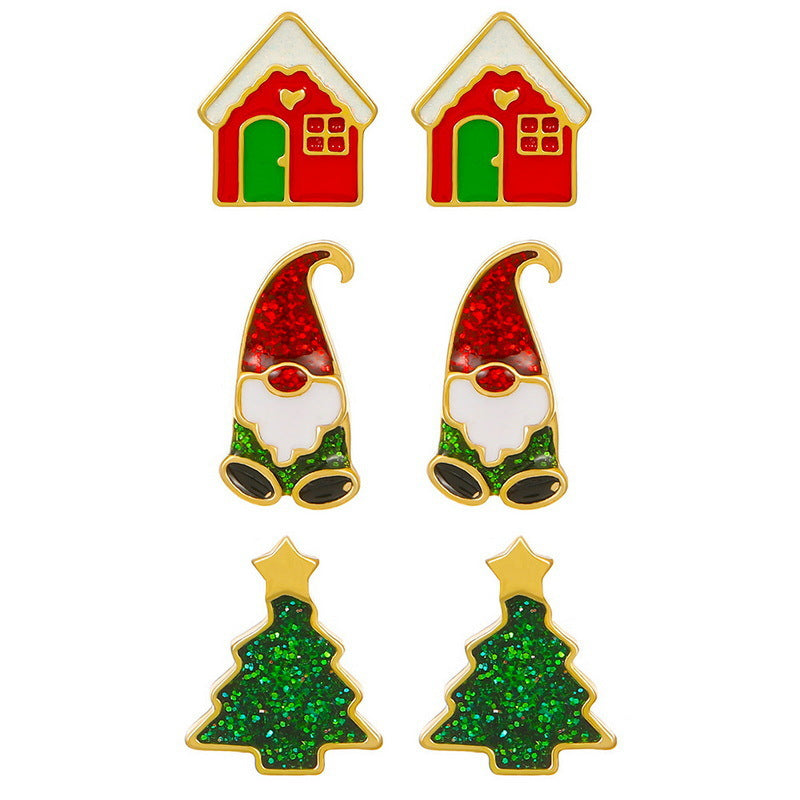 Alloy Drop Oil Santa Claus Earrings (Minimo de Compra 2)  MIC-YingH010