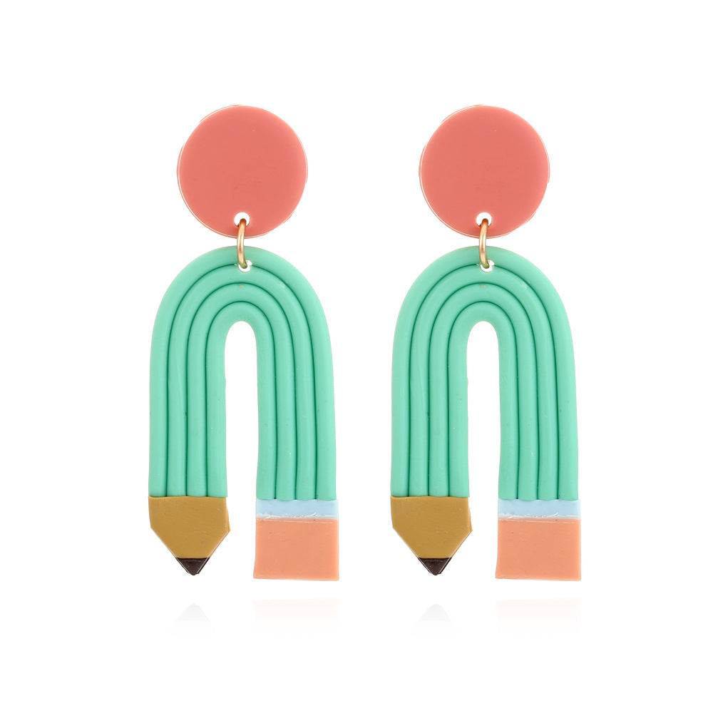 Alloy long U-shaped earrings MIC-ManY021