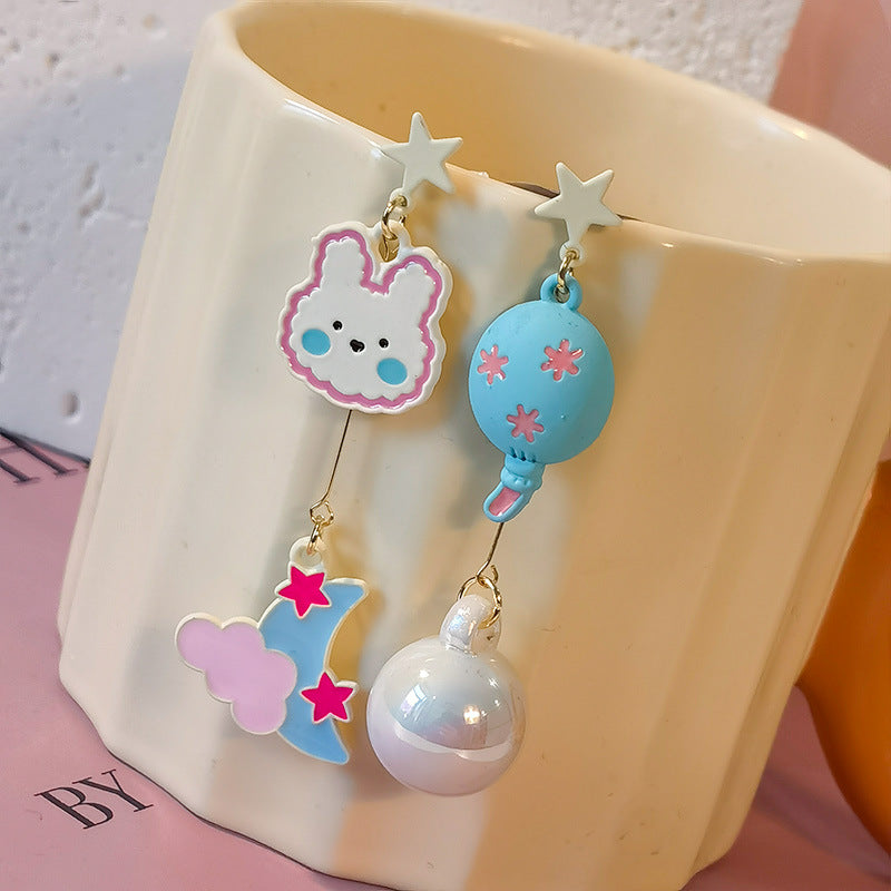 Alloy Cartoon Moon Cat Earrings (Minimo de Compra 5) MIC-JiuY067