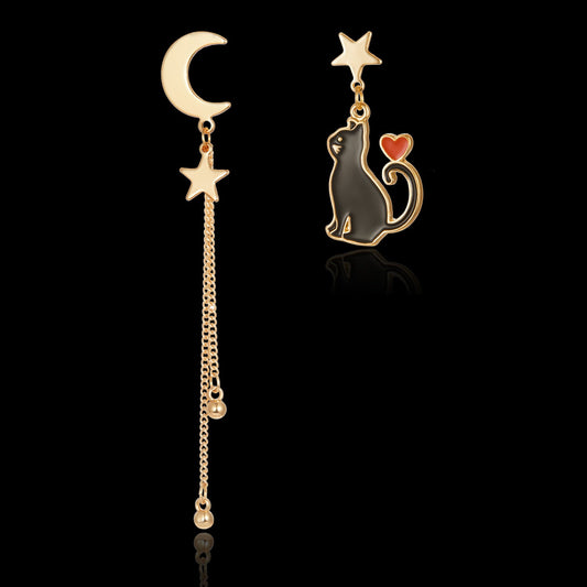 Alloy Moon Cat Earnails MIC-GangM005