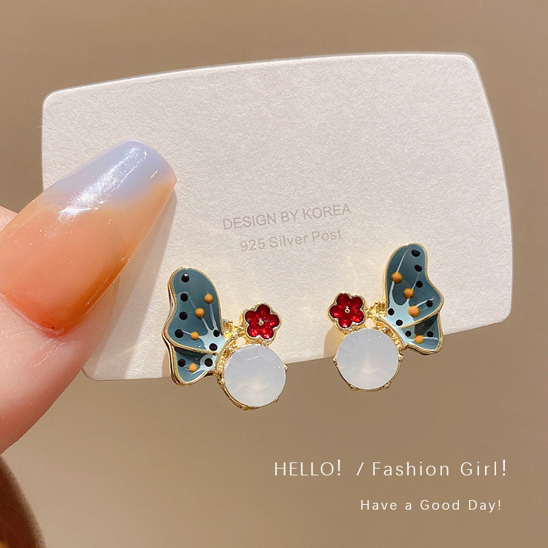 Alloy painted enamel butterfly earrings MIC-SanY002