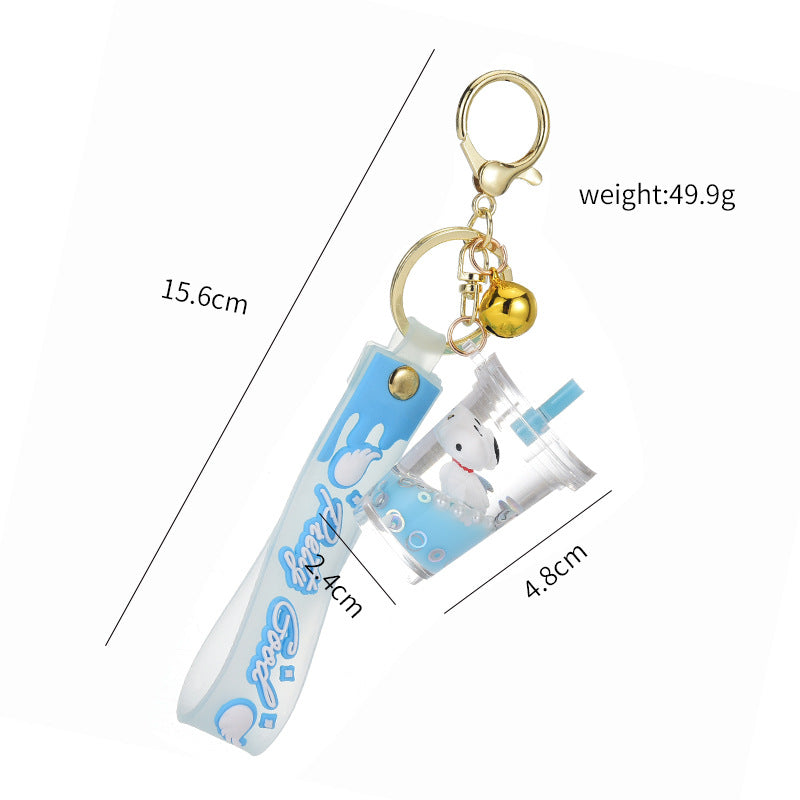 PVC oil flowing sand Snoopy keychain MYA-YanG011