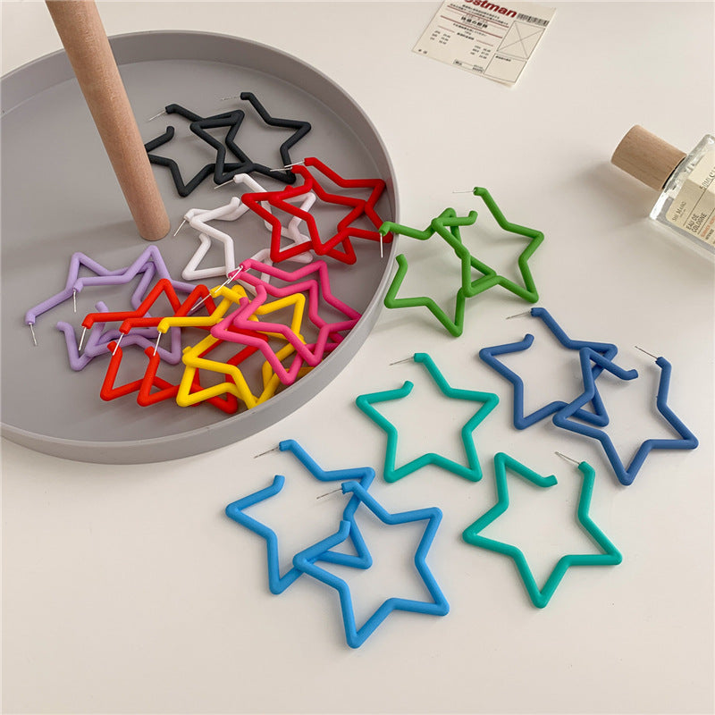 Resin Star Opening Jelly Color Earrings (Minimo de compra 2) MIC-LuoN004