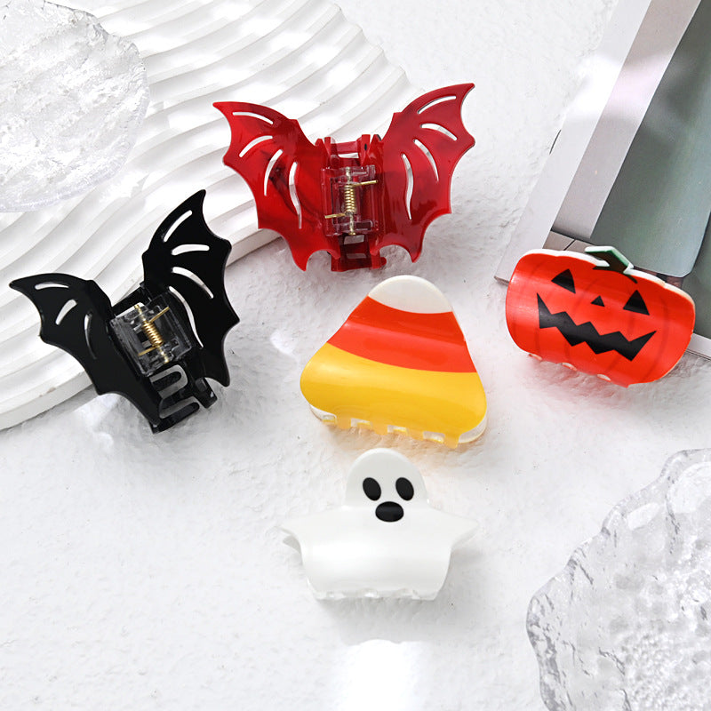 Plastic Halloween Pumpkin Bat Hair Clip (Minimo de Compra 10) MIC-HangX004