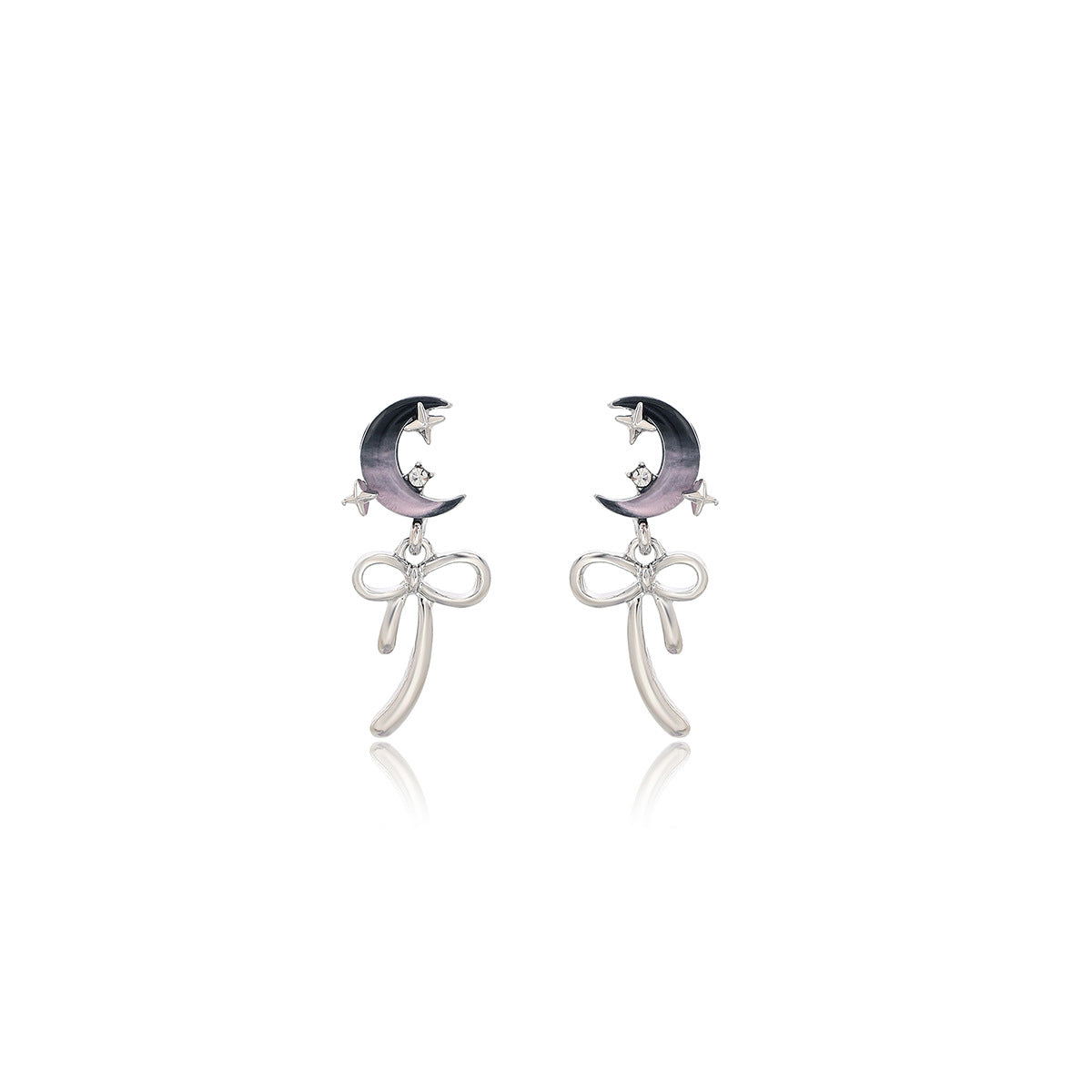 Alloy gradient contrasting moon earrings MIC-MDD176