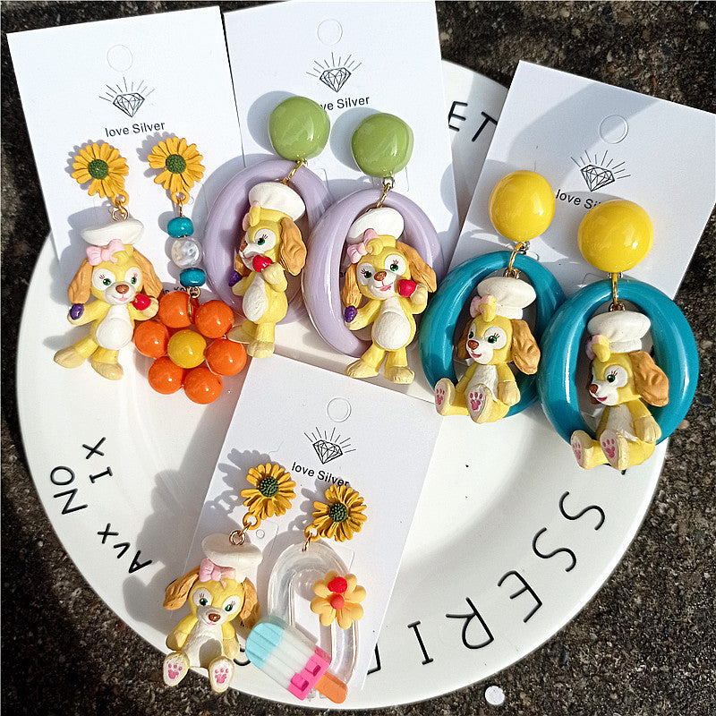 Alloy cartoon cute Duffy bear earrings MYA-XingJ071