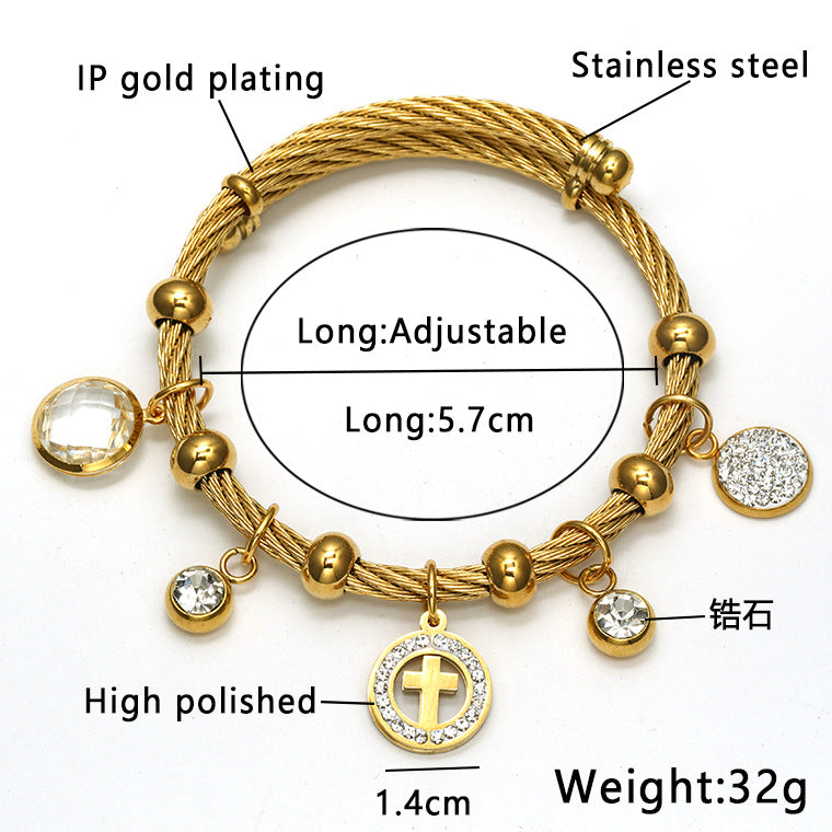 Stainless Steel Cross Bracelet Minimo de compra 2 MIC-XiangJ003