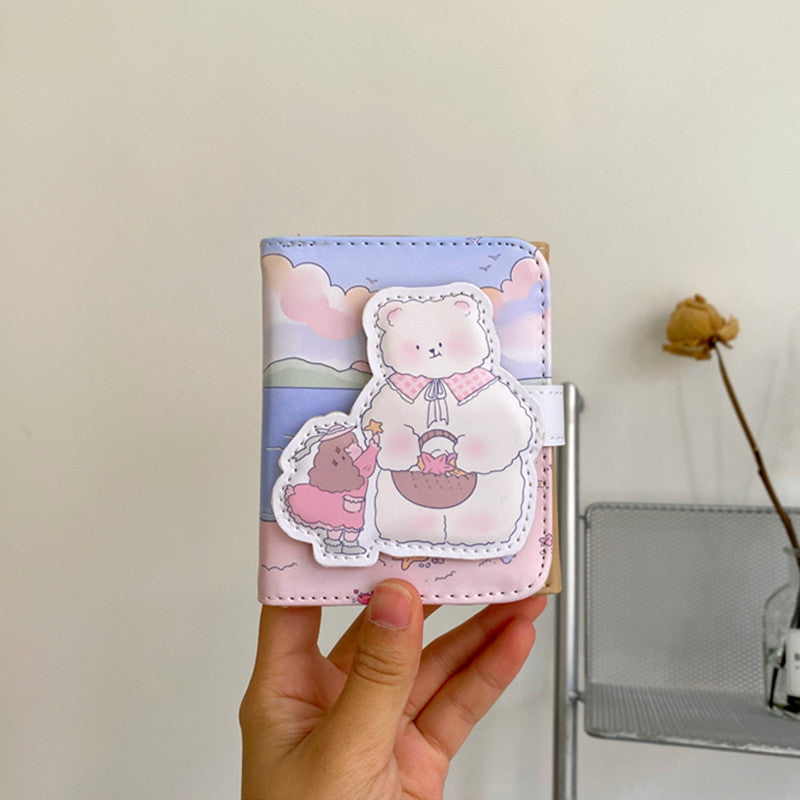 PU Cute Japanese and Korean Little Bear Zero Wallet (Minimo de compra 3) MYA-WanG003