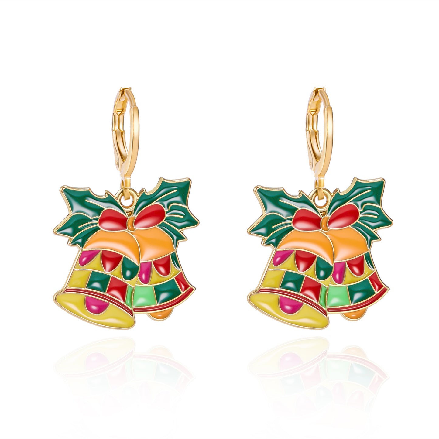 Alloy Santa Claus Bell Snowflake Earrings (Minimo de Compra 2)  MIC-JueH002