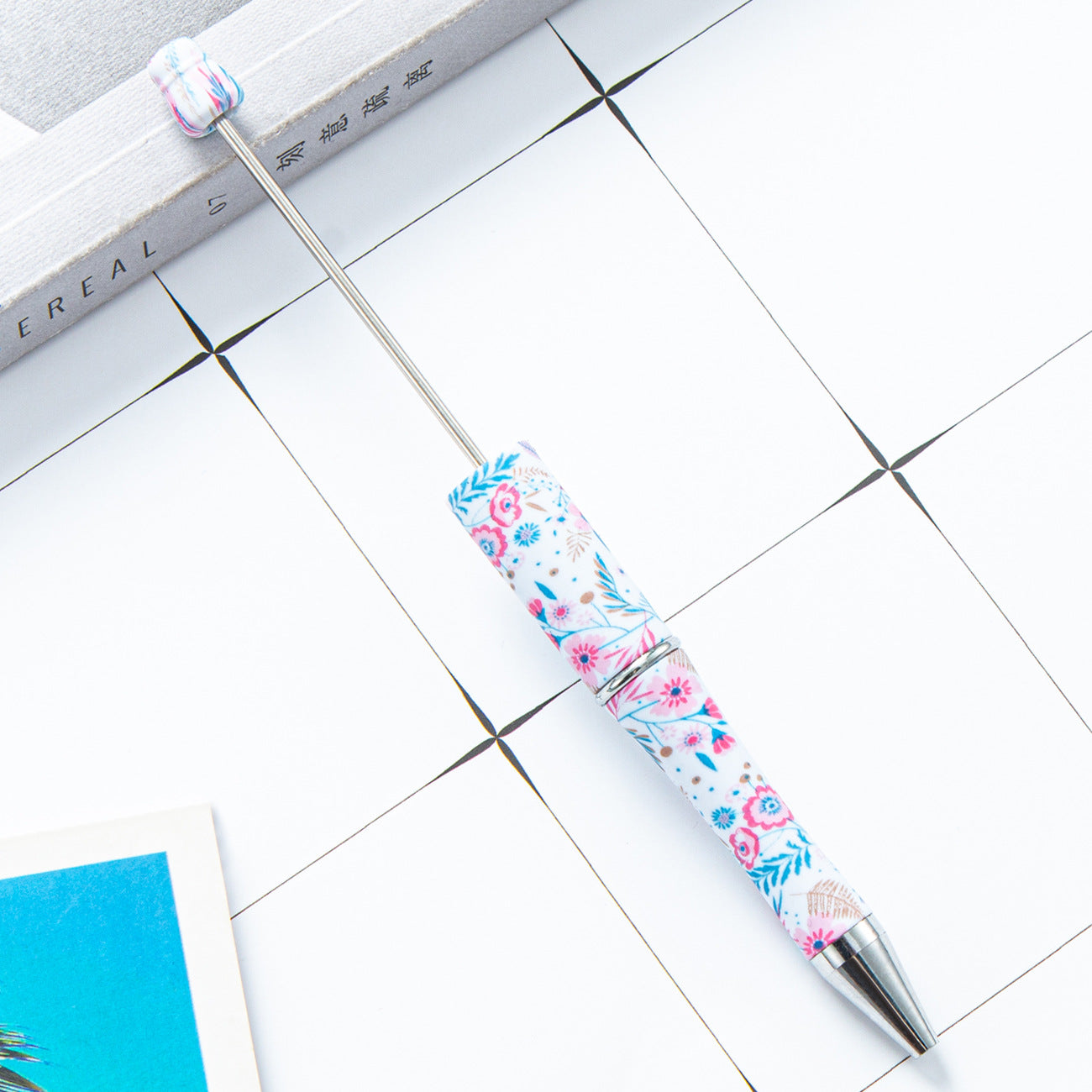 Ballpoint Pen Plastic Water Transfer Floral Spinner Pen JingL011