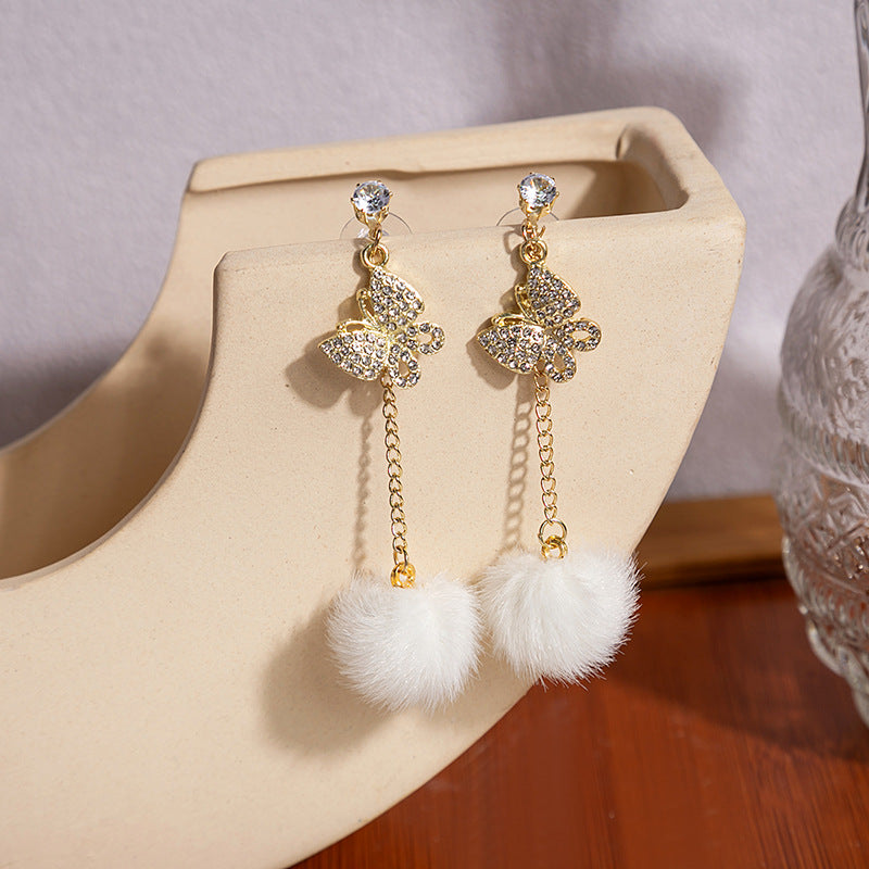 Alloy bow rabbit earrings MIC-HongC019