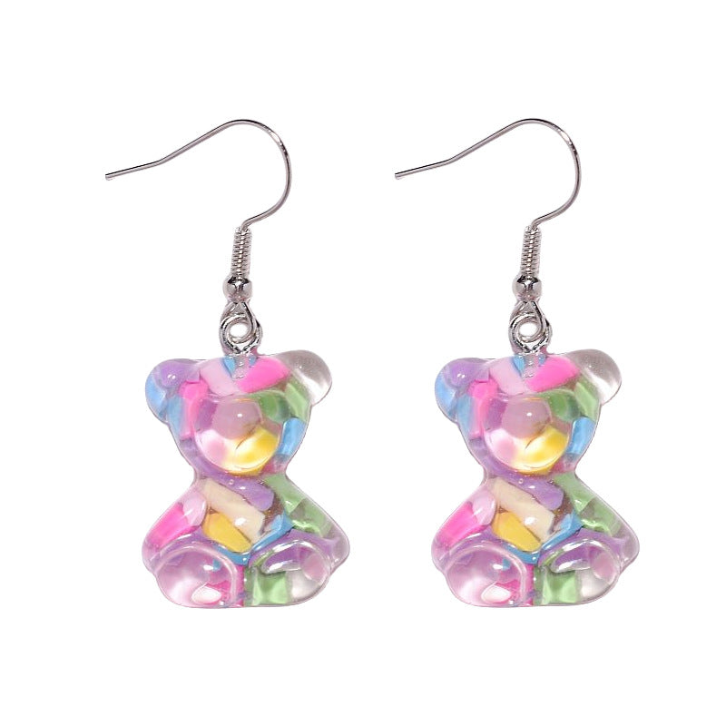 Acrylic colored candy bear earrings MYA-XunT014