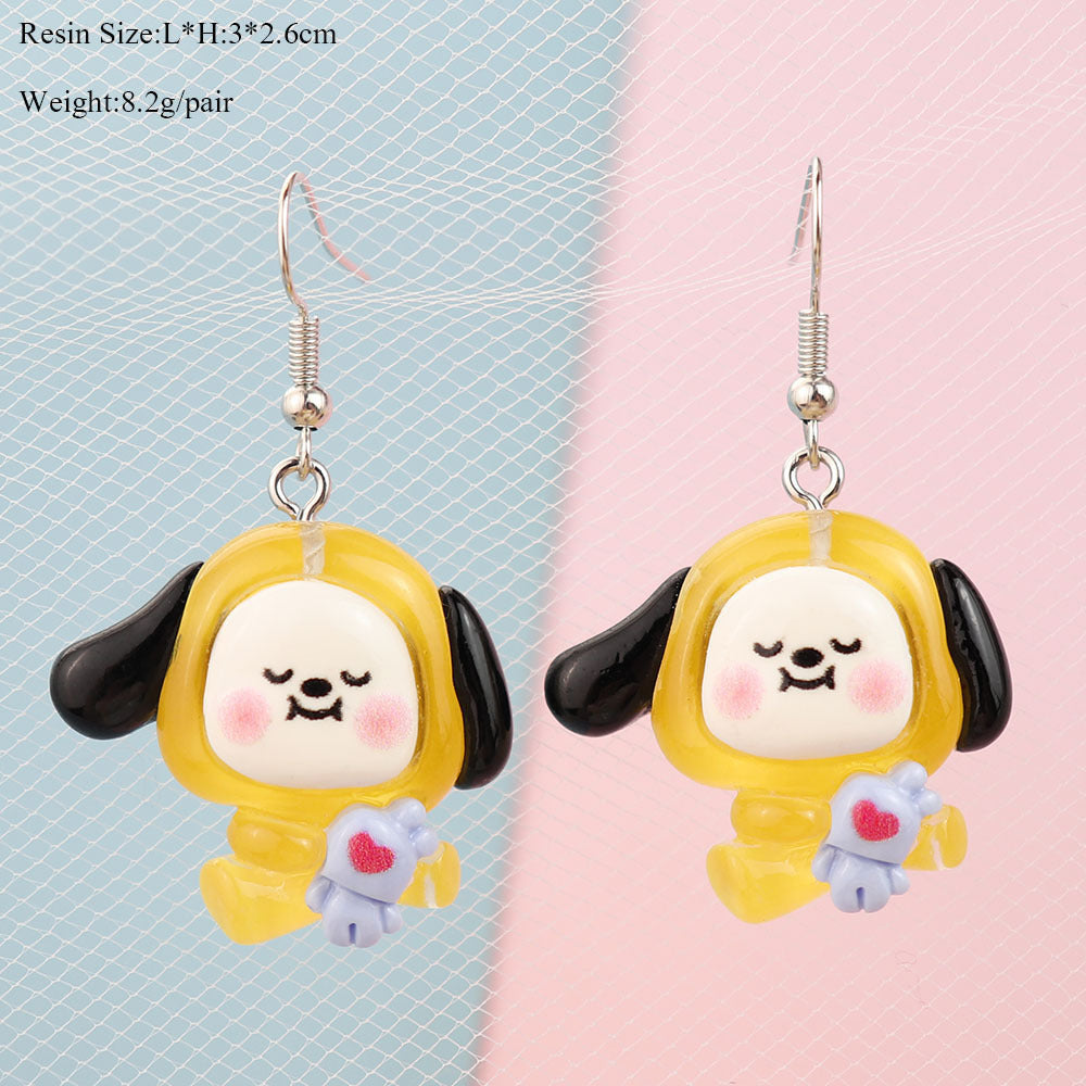 Resin cute cartoon animal earrings MIC-NiQ031