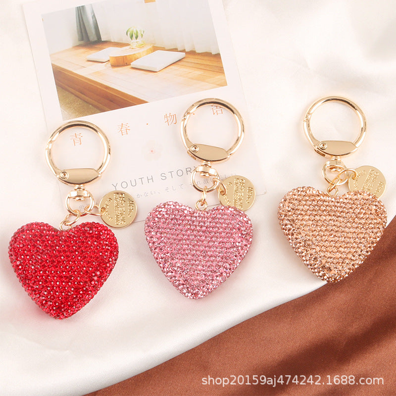 Keychains Alloy Heart Rhinestone Pendant MIC-YiHan010