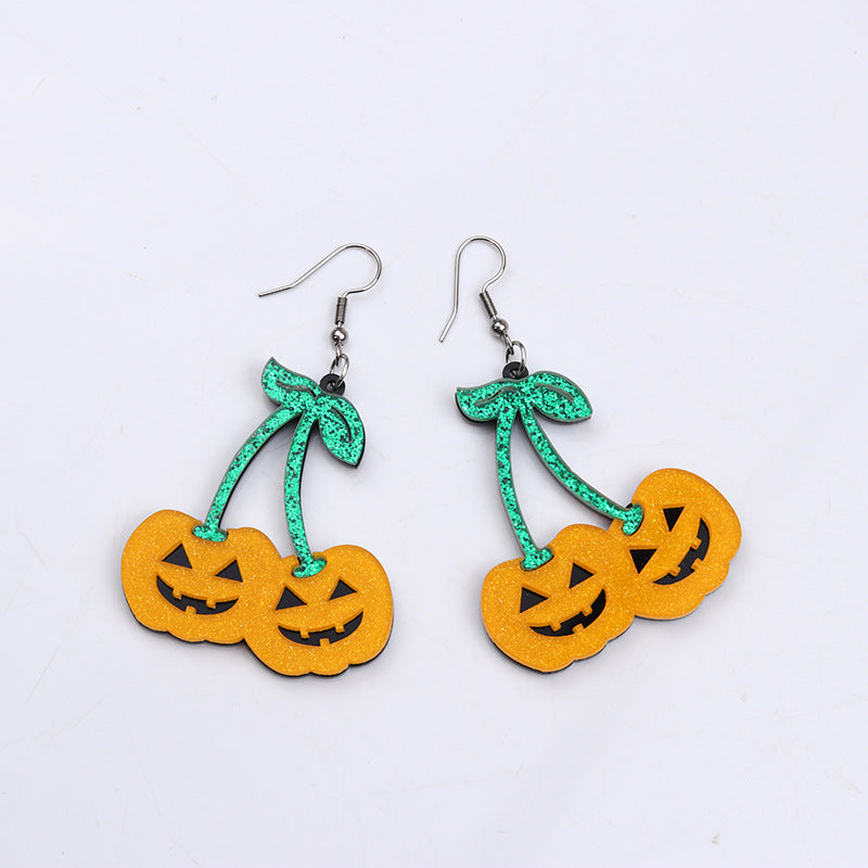 Acrylic Halloween Pumpkin earrings (Minimo de Compra 2) MYA-DuA031