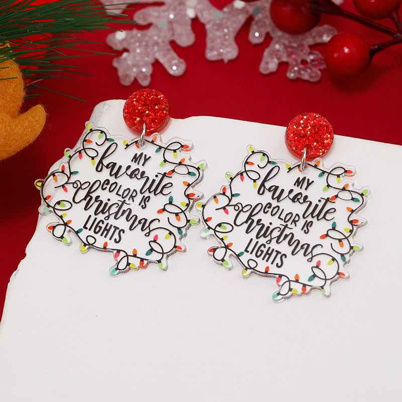 Alloy Christmas Hat Rainbow Earrings MIC-KaiQ037