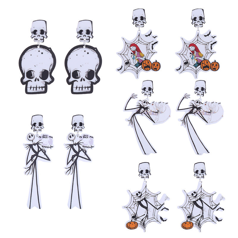 Acrylic Funny Skull Head Earrings (Minimo de Compra 2) MIC-ChouT034