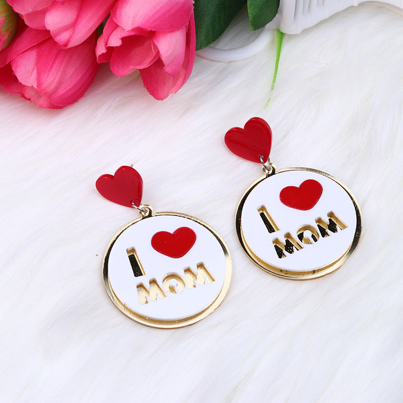 Mother's Day Acrylic Heart Earrings