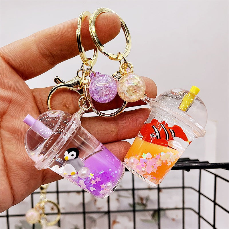 PVC cartoon floating oil keychain MYA-DMF010