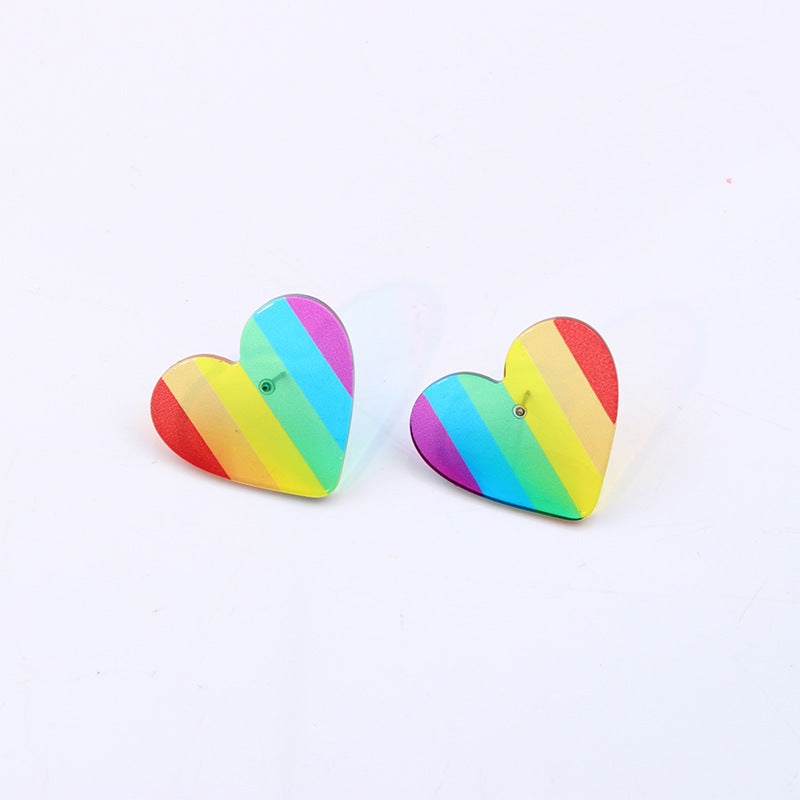 Acrylic geometric love earrings MIC-DuA018