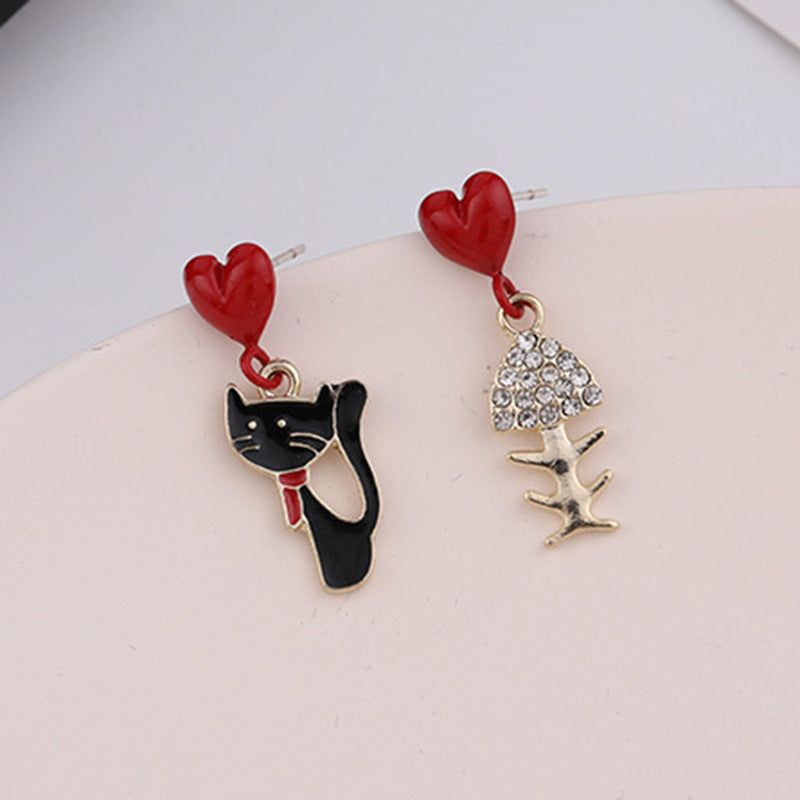 Alloy cartoon cat earrings MIC-FanY003