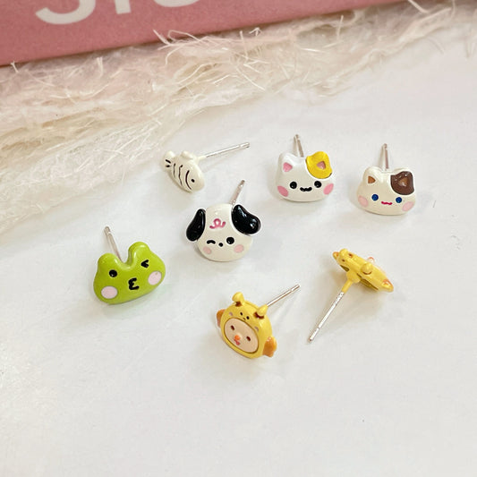 Alloy small fresh cartoon three piece earring set MIC-ShuangX048