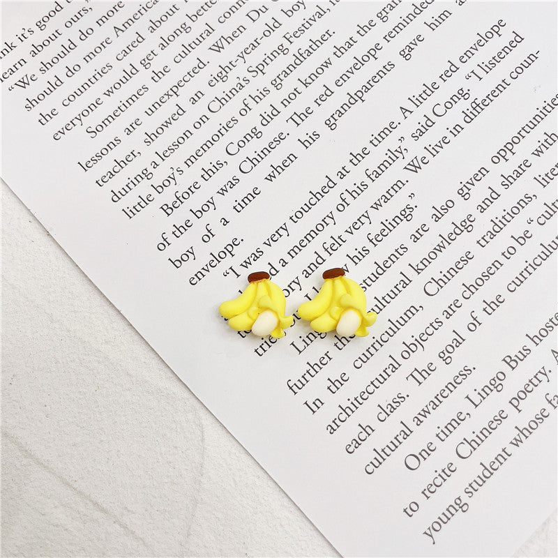 Alloy banana small bear earrings MIC-WWHM004