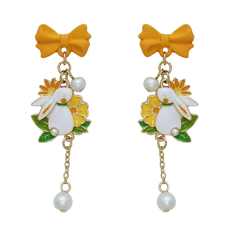 Alloy Bow Rabbit Earrings MIC-BLD102