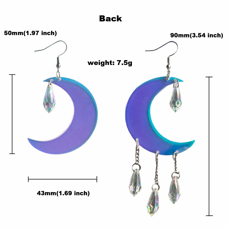 Acrylic Colorful Crescent Water Drop Earrings MIC-XueP147