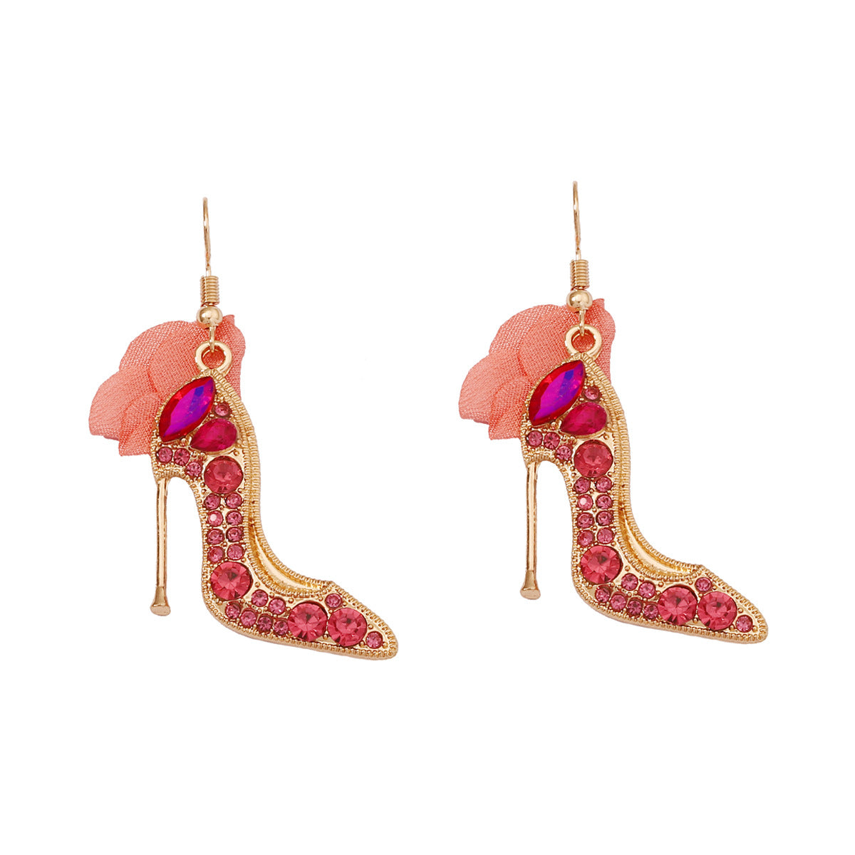 Alloy cartoon crystal shoe earrings MYA-YueL018