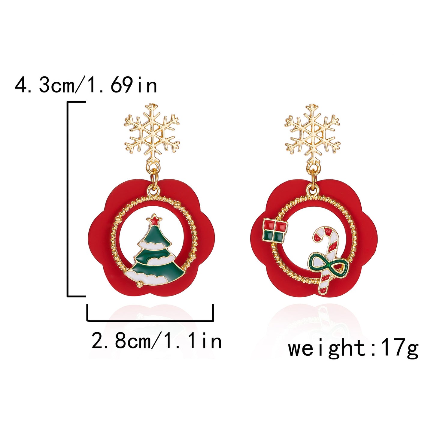 Alloy Santa Claus Bell Snowflake Earrings (Minimo de Compra 2)  MIC-JueH001