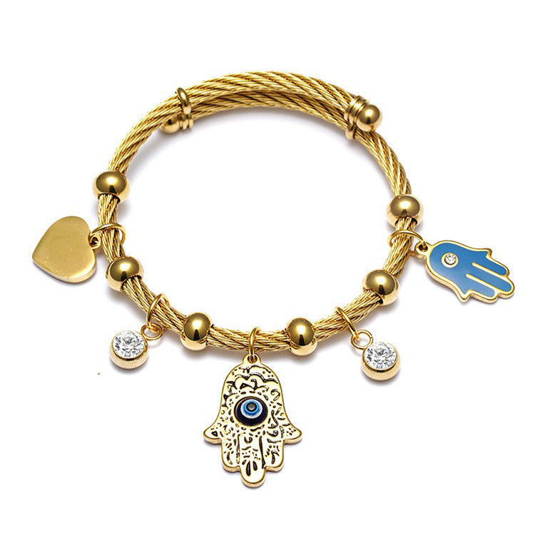 Stainless Steel Evil Eye Bracelet Minimo de compra 2 MIC-XiangJ006