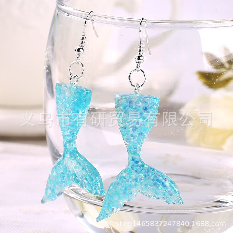 Acrylic sequin simulation mermaid earrings (Minimo de Compra 2) MIC-YouY015