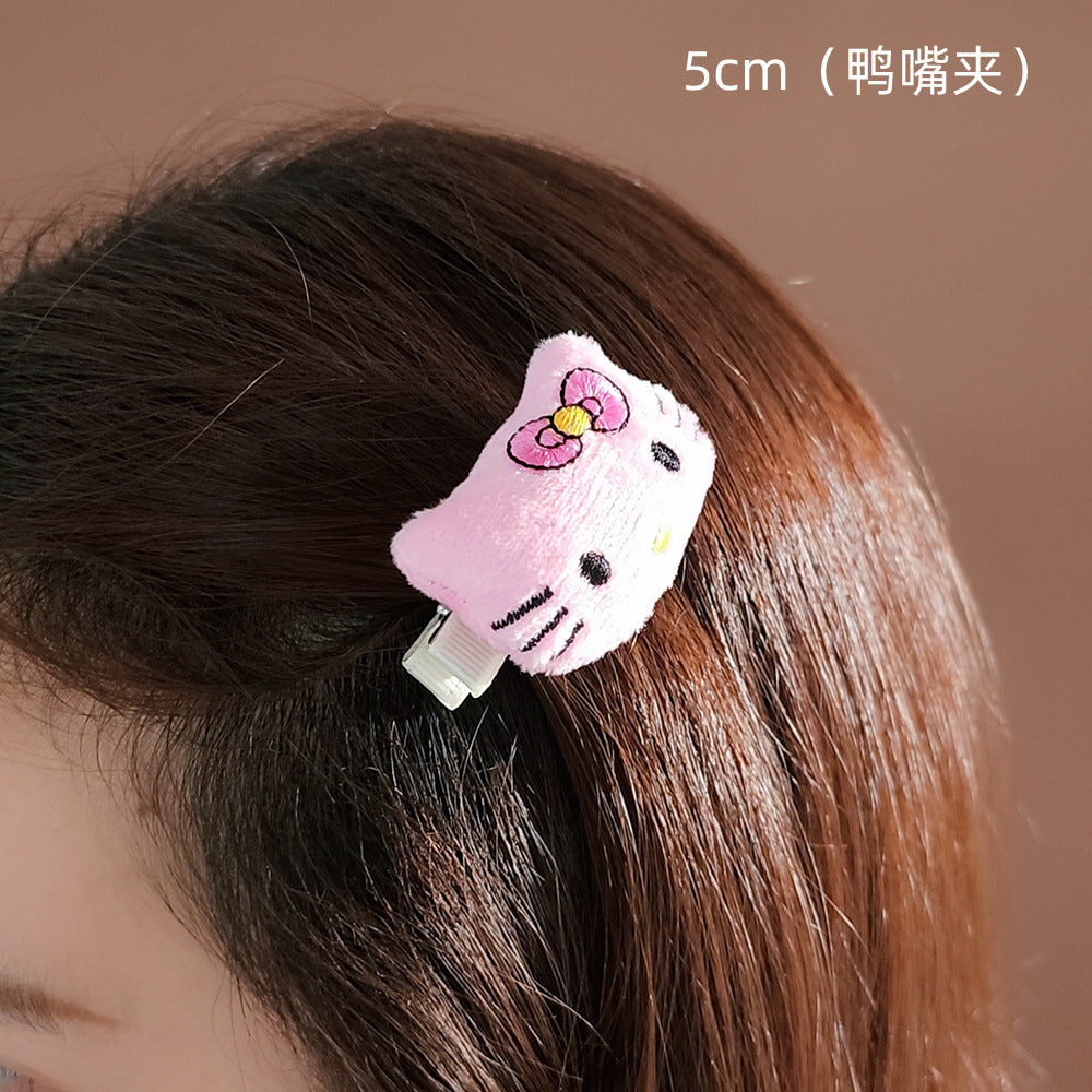 Plush cute little cat and fish hair clip MIC-WoD002