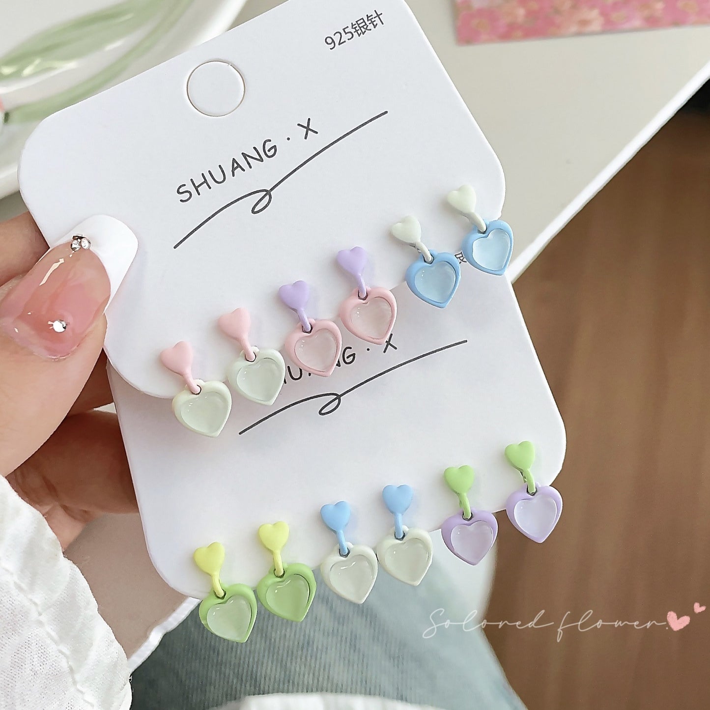 Acrylic Love Cat Eye Stone Earrings (Minimo de Compra 2) MIC-ShuangX021