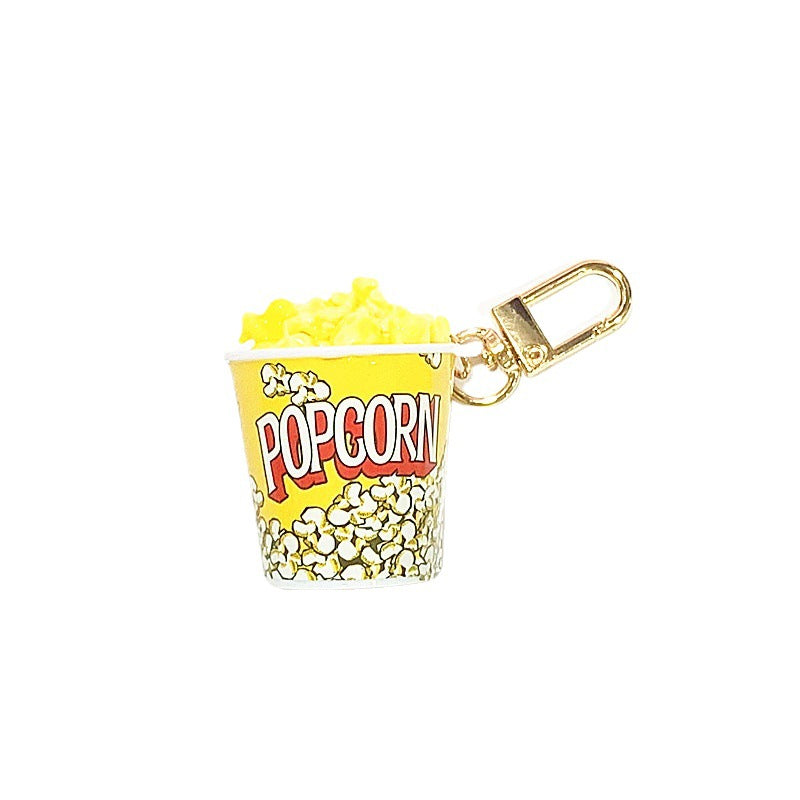 Simulation Food Snack Cup Popcorn Keychain Pendant MOQ≥2 DMF008