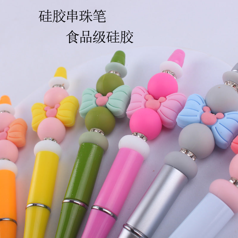 DIY Creative Cartoon Bow Knot Silicone Bead Pen GuangTian003