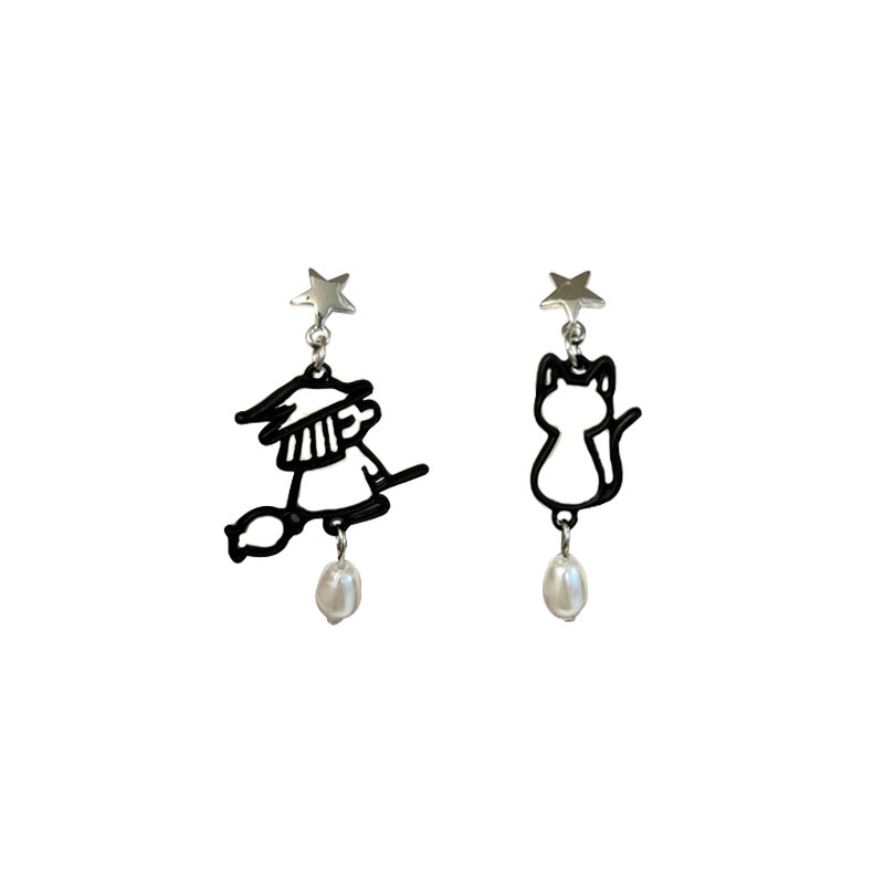 Alloy black hollow earrings (Minimo de compra 2) MYA-YBY017