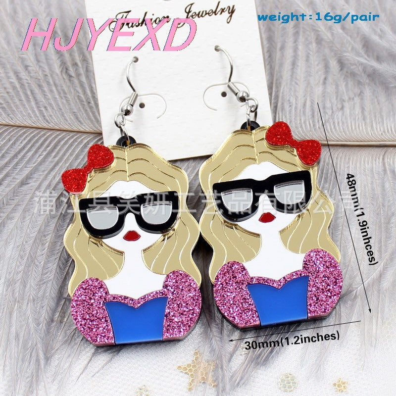 Acrylic cartoon character earrings (Minimo de compra 5) MYA-XiaoY020