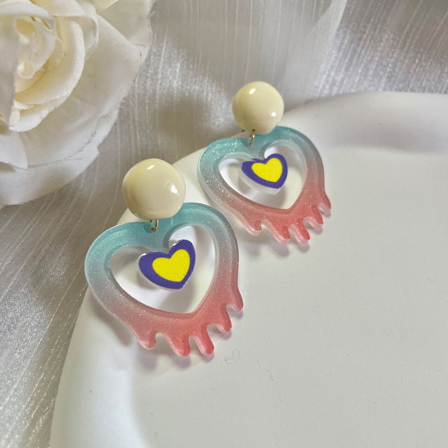 Acrylic Love Creative Earrings MIC-MMZ004