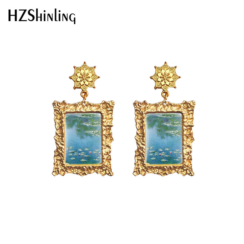 Alloy Vintage Picture Frame Earrings (Minimo de compra 5) MIC-XiangL058