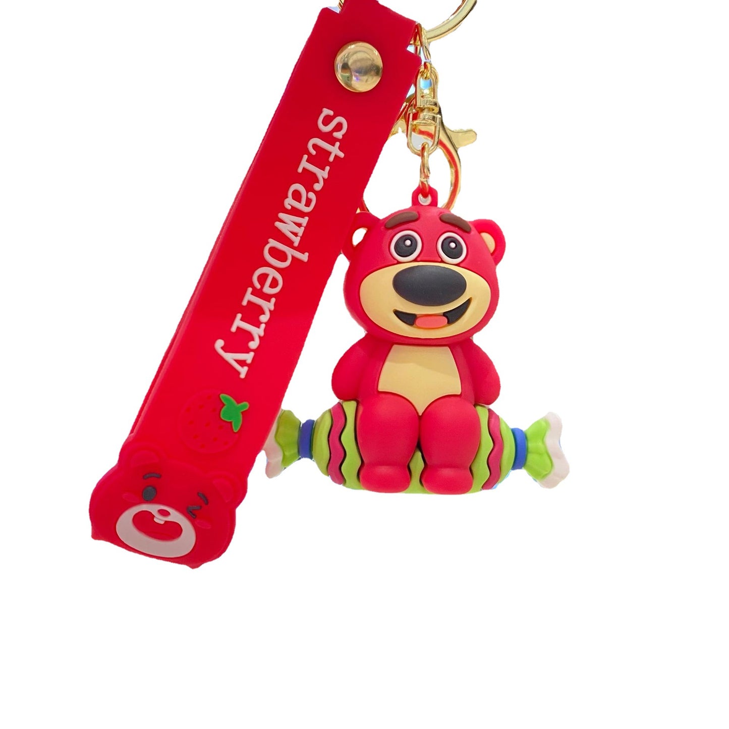 PVC Greedy Strawberry Bear Cartoon Keychain (Minimo de Compra 2) MIC-PengY025