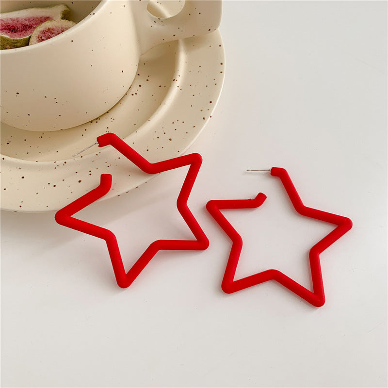 Resin Star Opening Jelly Color Earrings (Minimo de compra 2) MIC-LuoN004