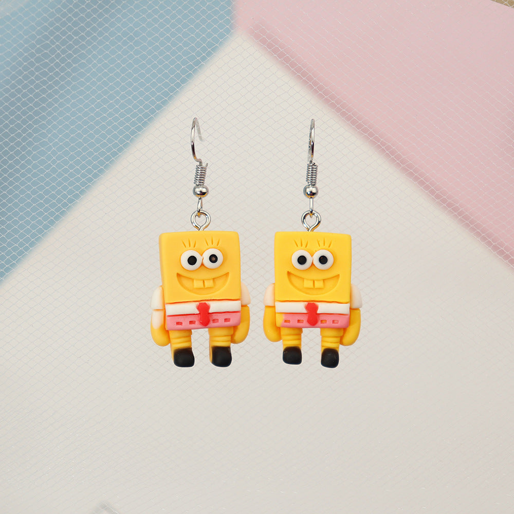 Acrylic cartoon sponge baby earrings MIC-NiQ039