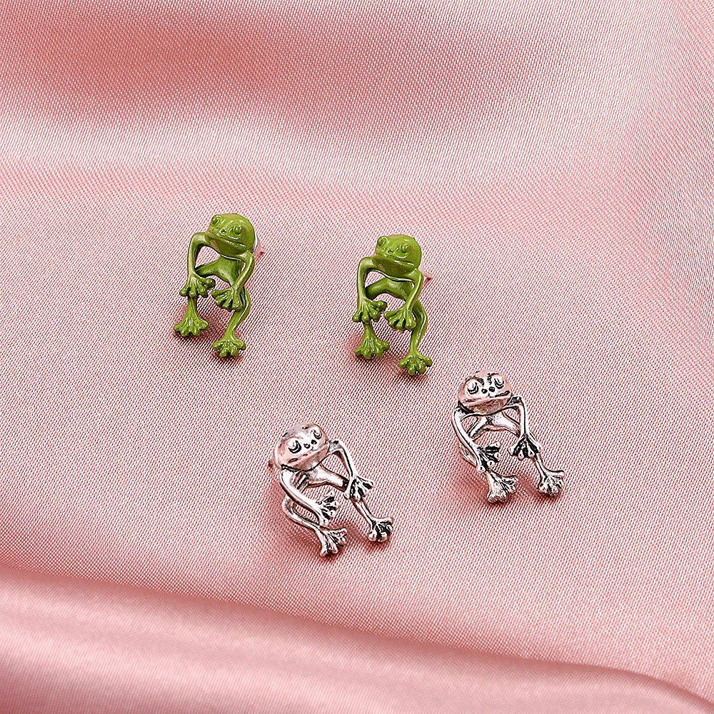 Simple Metal Frog Alloy Earrings MYA-ES-QingWen007