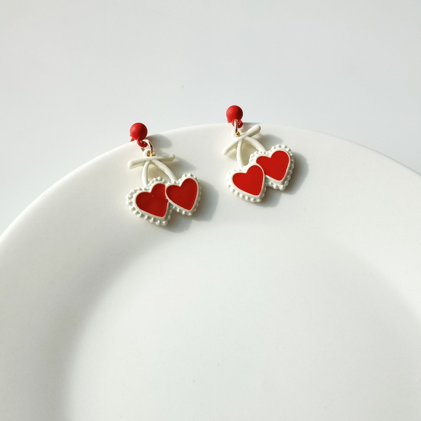 Alloy Cherry Heart Ear Clip (Minimo de Compra 2) MIC-KaiT015